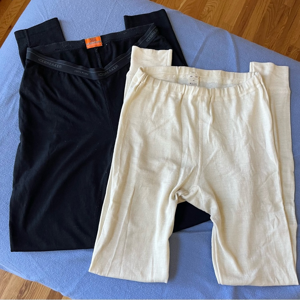 Bundle of Icebreaker 200 Bodyfit & Hocosa silk wool long underwear leggings